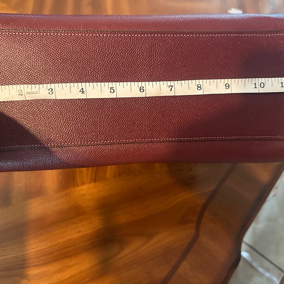 Coach Red Leather Satchel with Signature Design - Picture 7 of 12